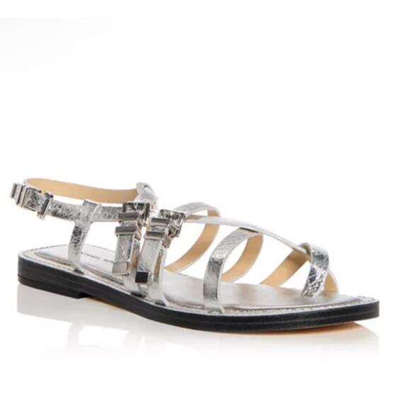 Michael Kors Darrington Flat Sandal Silver Sz 8.5M - Picture 1 of 6